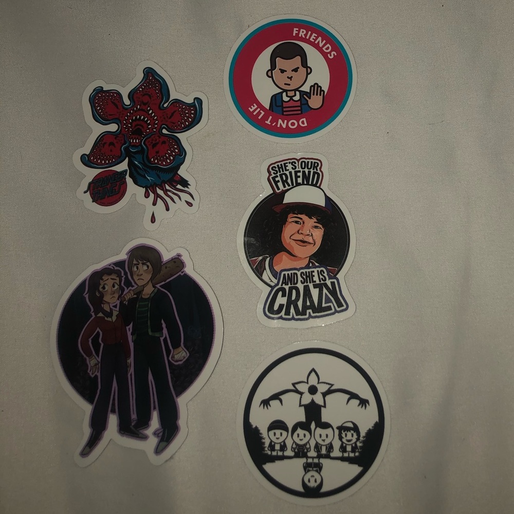 5 pc Stranger Things stickers